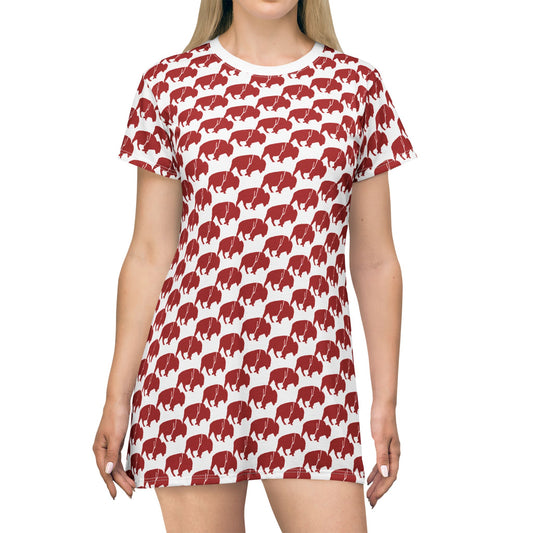 QKA Bills Backers T-Shirt Dress – Game Day Casual, Bills Mafia Style, Keuka Lake Fan Gear