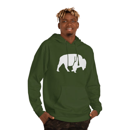 QKA Bills Backers White Standing Buffalo Hoodie