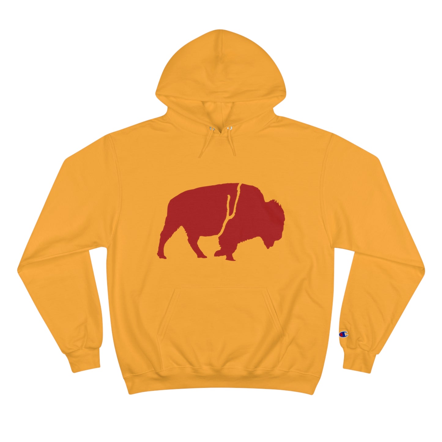 QKA Bills Backers Red Standing Buffalo Champion Hoodie