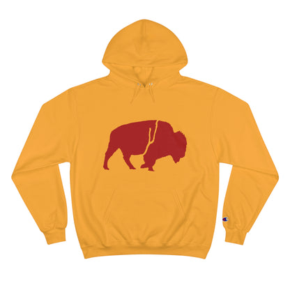 QKA Bills Backers Red Standing Buffalo Champion Hoodie