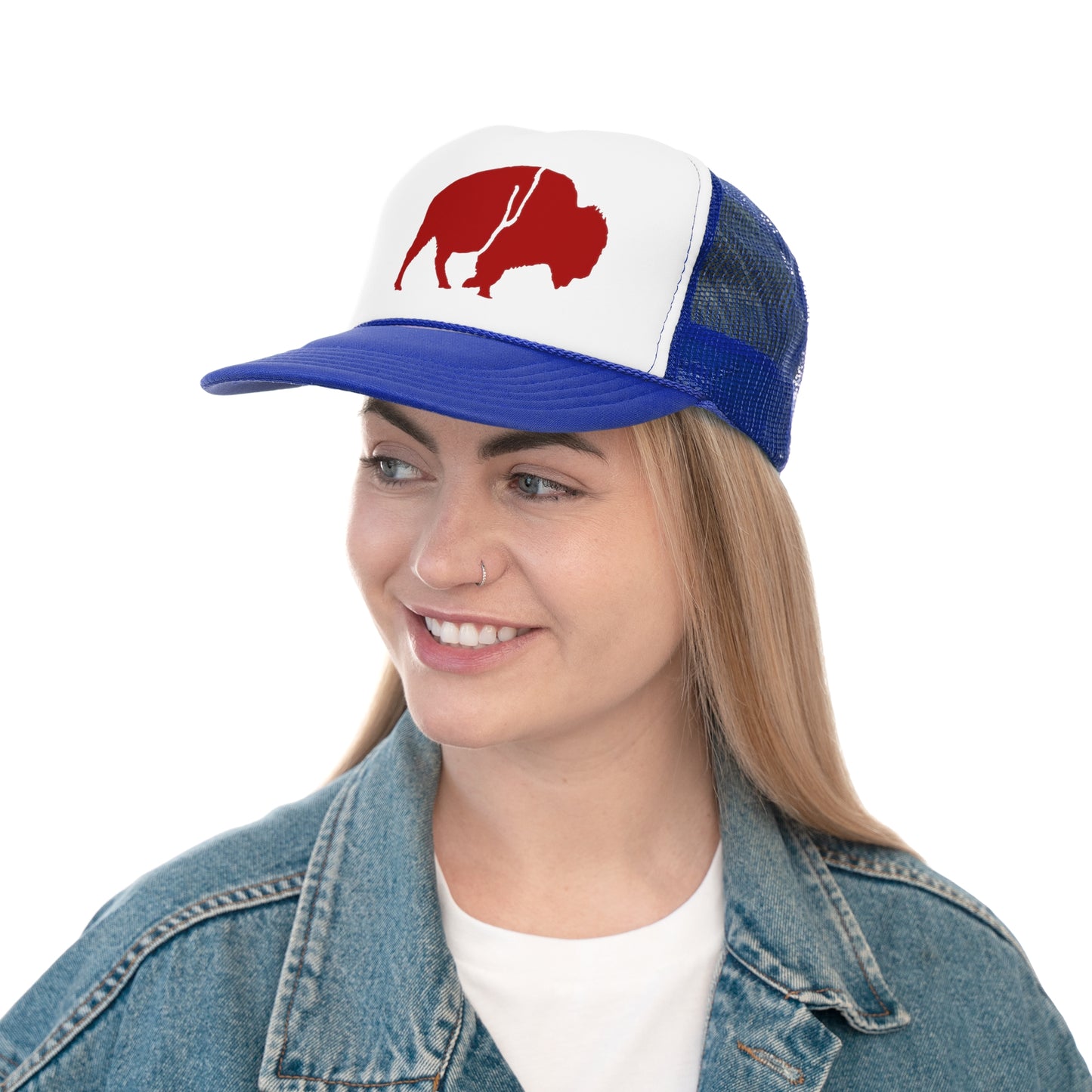 Trucker Cap QKA Bills Backers Red Standing Buffalo Icon