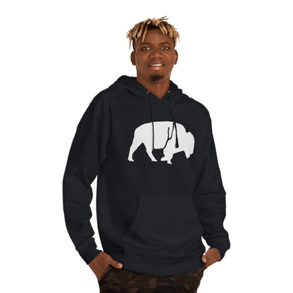QKA Bills Backers White Standing Buffalo Hoodie