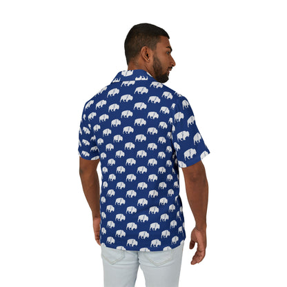 QKA Bills Backers White Standing Buffalo Hawaiian Shirt