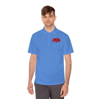 Men's Sport Polo Shirt with Buffalo Design - Casual Wear, Golf Shirt, Summer Collection, Outdoor Activity Shirt, Gift for Him