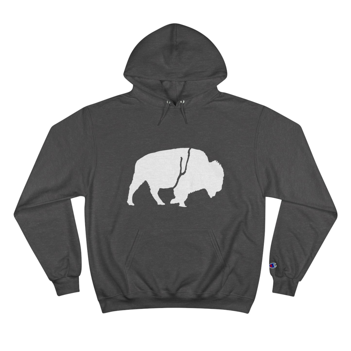 QKA Bills Backers White Standing Buffalo Champion Hoodie