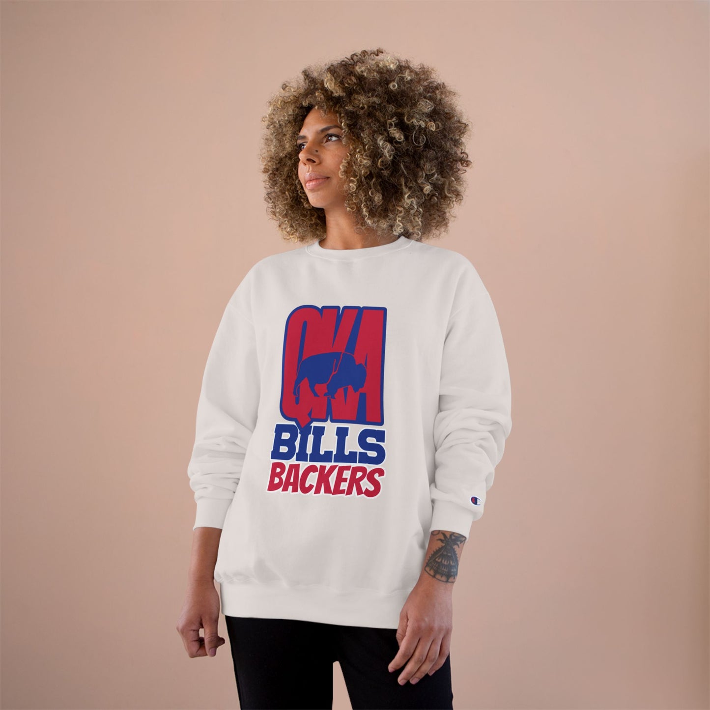 Cozy Sports Sweatshirt with Buffalo Design, Game Day Apparel, Fan Gear, Champion Hoodie, Gift for Sports Lovers