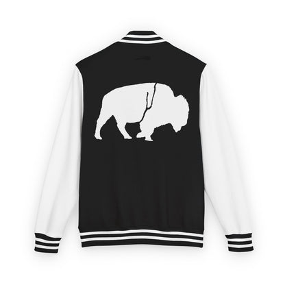 Stylish Unisex Heavyweight Letterman Jacket with Bold Buffalo Design | Perfect for Sports Fans, College Events, and Casual Outings