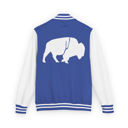 Stylish Unisex Heavyweight Letterman Jacket with Bold Buffalo Design | Perfect for Sports Fans, College Events, and Casual Outings