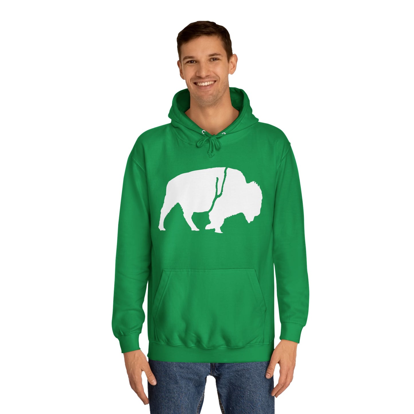 QKA Bills Backers White Standing Buffalo Classic Hoodie
