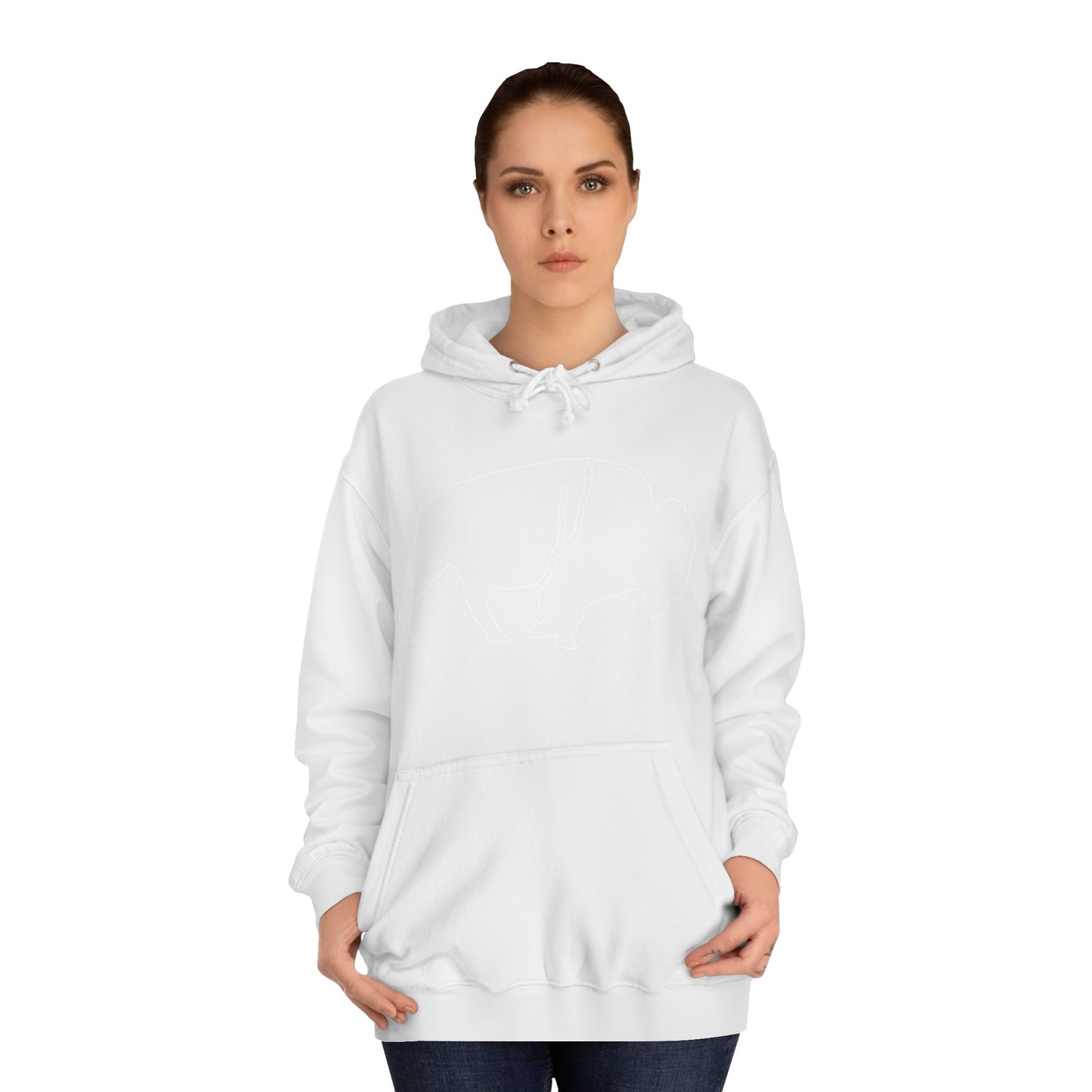 QKA Bills Backers White Standing Buffalo Classic Hoodie