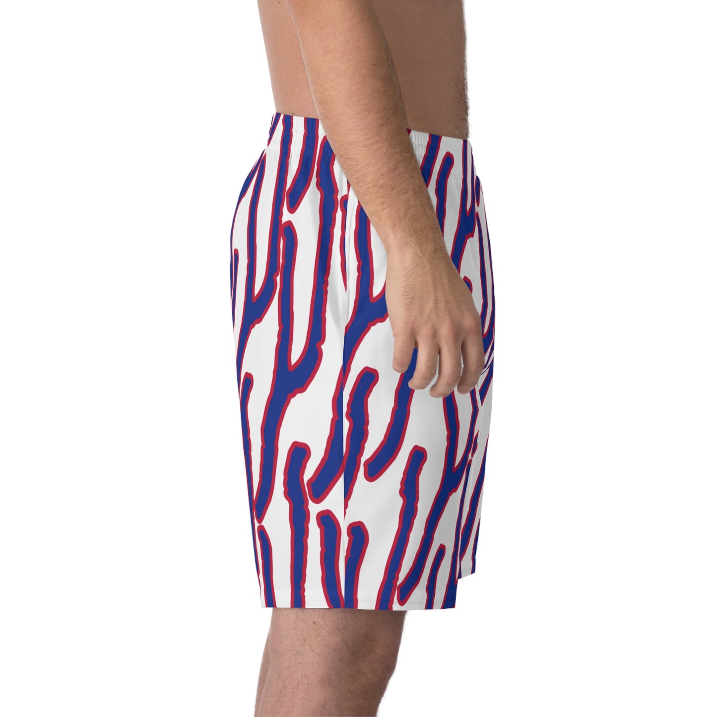 Men's Elastic Beach Shorts - Vibrant Coral Design, Summer Swimwear, Vacation Outfits, Pool Party Essentials, Beach Day Attire, [...]