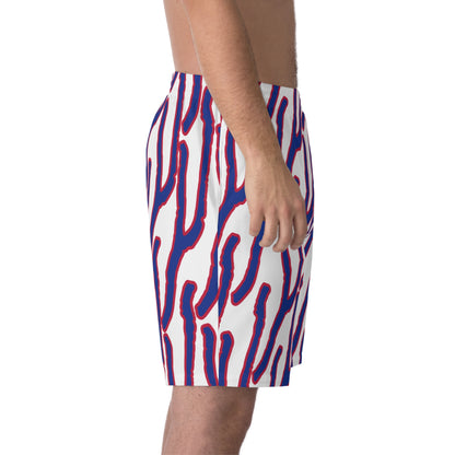 Men's Elastic Beach Shorts - Vibrant Coral Design, Summer Swimwear, Vacation Outfits, Pool Party Essentials, Beach Day Attire, [...]