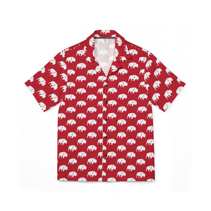QKA Bills Backers White Standing Buffalo Hawaiian Shirt