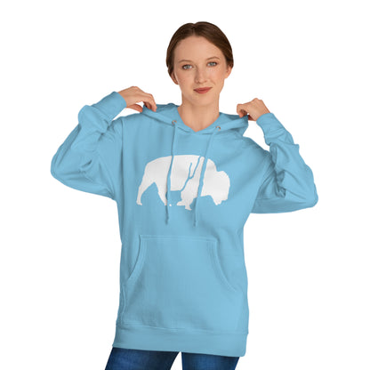 QKA Bills Backers White Standing Buffalo Hoodie