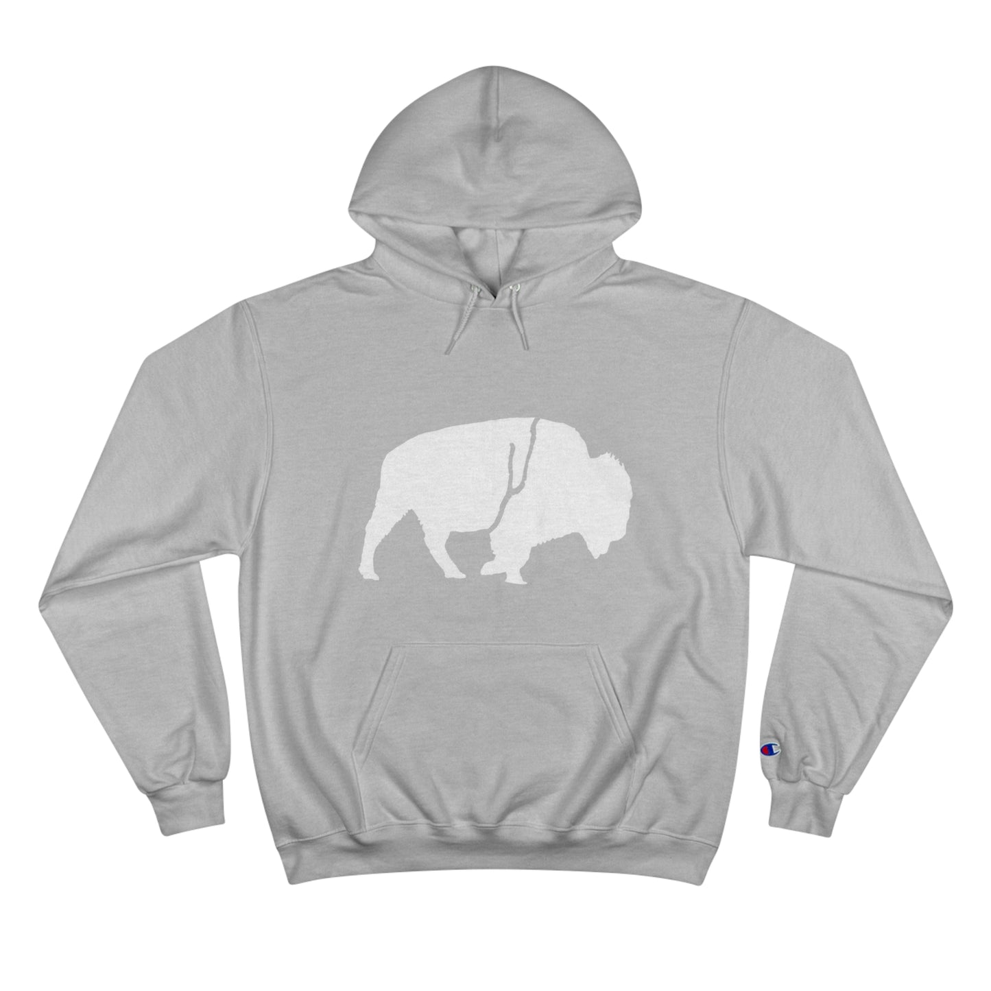 QKA Bills Backers White Standing Buffalo Champion Hoodie