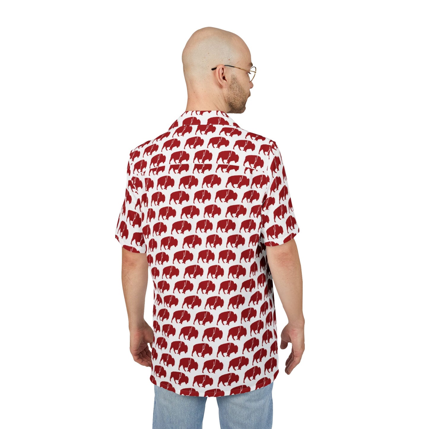 QKA Bills Backers Hawaiian Shirt – Standing Buffalo All-Over Print