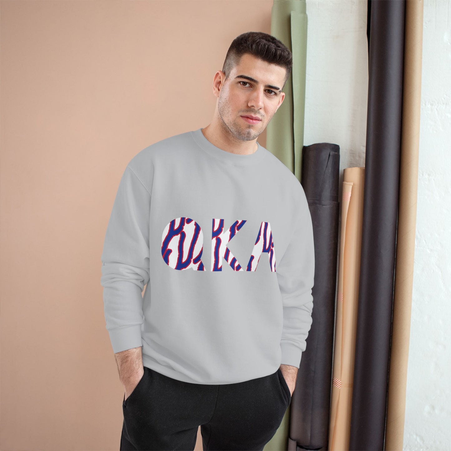 Stylish O.K.A. Champion Sweatshirt, Cozy Casual Wear, Gift for Friends, Ideal for Holidays, Summer Nights, Relaxation, Athleisure