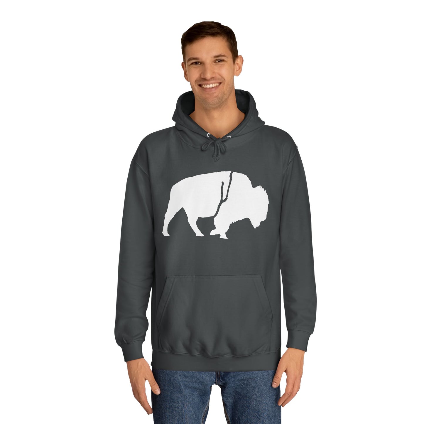 QKA Bills Backers White Standing Buffalo Classic Hoodie