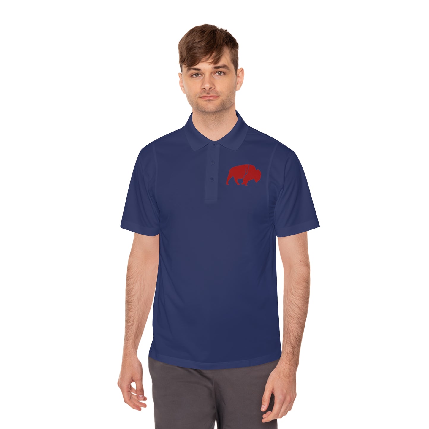 Men's Sport Polo Shirt with Buffalo Design - Casual Wear, Golf Shirt, Summer Collection, Outdoor Activity Shirt, Gift for Him