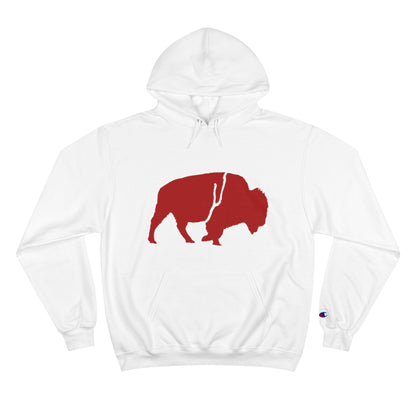 QKA Bills Backers Red Standing Buffalo Champion Hoodie