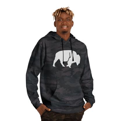 QKA Bills Backers White Standing Buffalo Hoodie