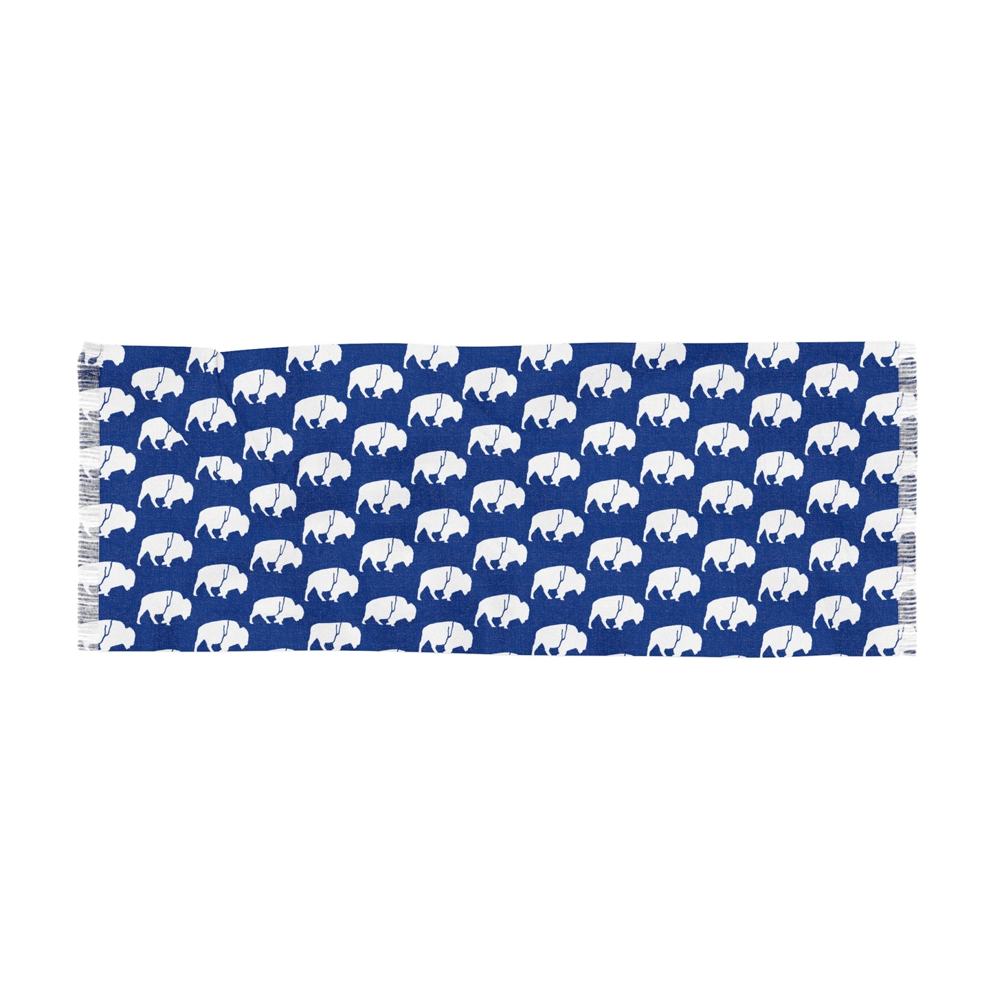Winter Scarf - QKA Bills Backers White Standing Buffalo Icon