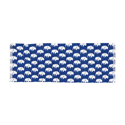 Winter Scarf - QKA Bills Backers White Standing Buffalo Icon