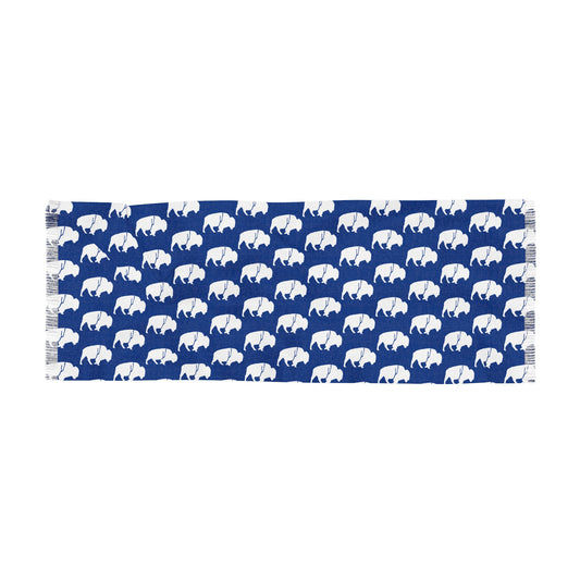 Winter Scarf - QKA Bills Backers White Standing Buffalo Icon