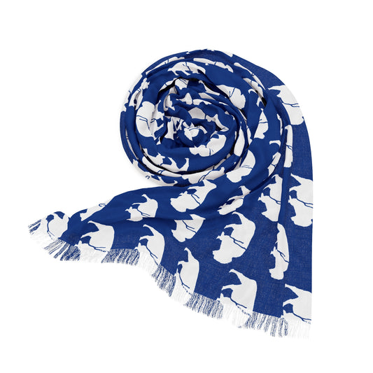 Winter Scarf - QKA Bills Backers White Standing Buffalo Icon