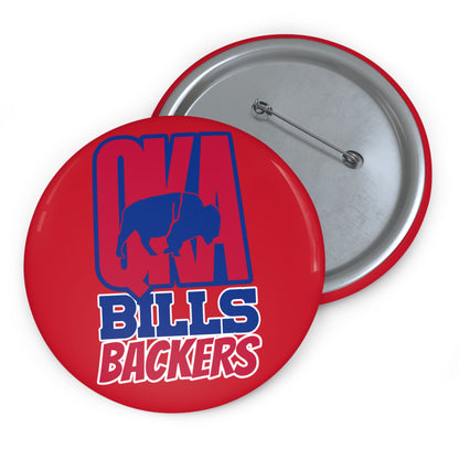 Custom Pin Buttons - QKA Bills Backers Logo