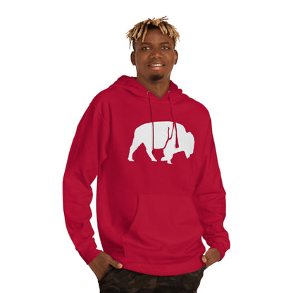 QKA Bills Backers White Standing Buffalo Hoodie