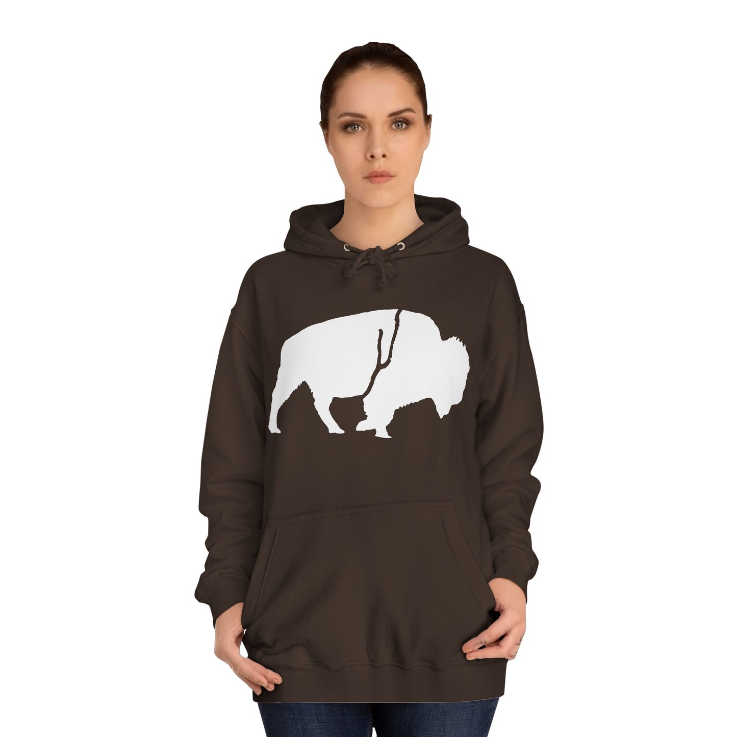 QKA Bills Backers White Standing Buffalo Classic Hoodie