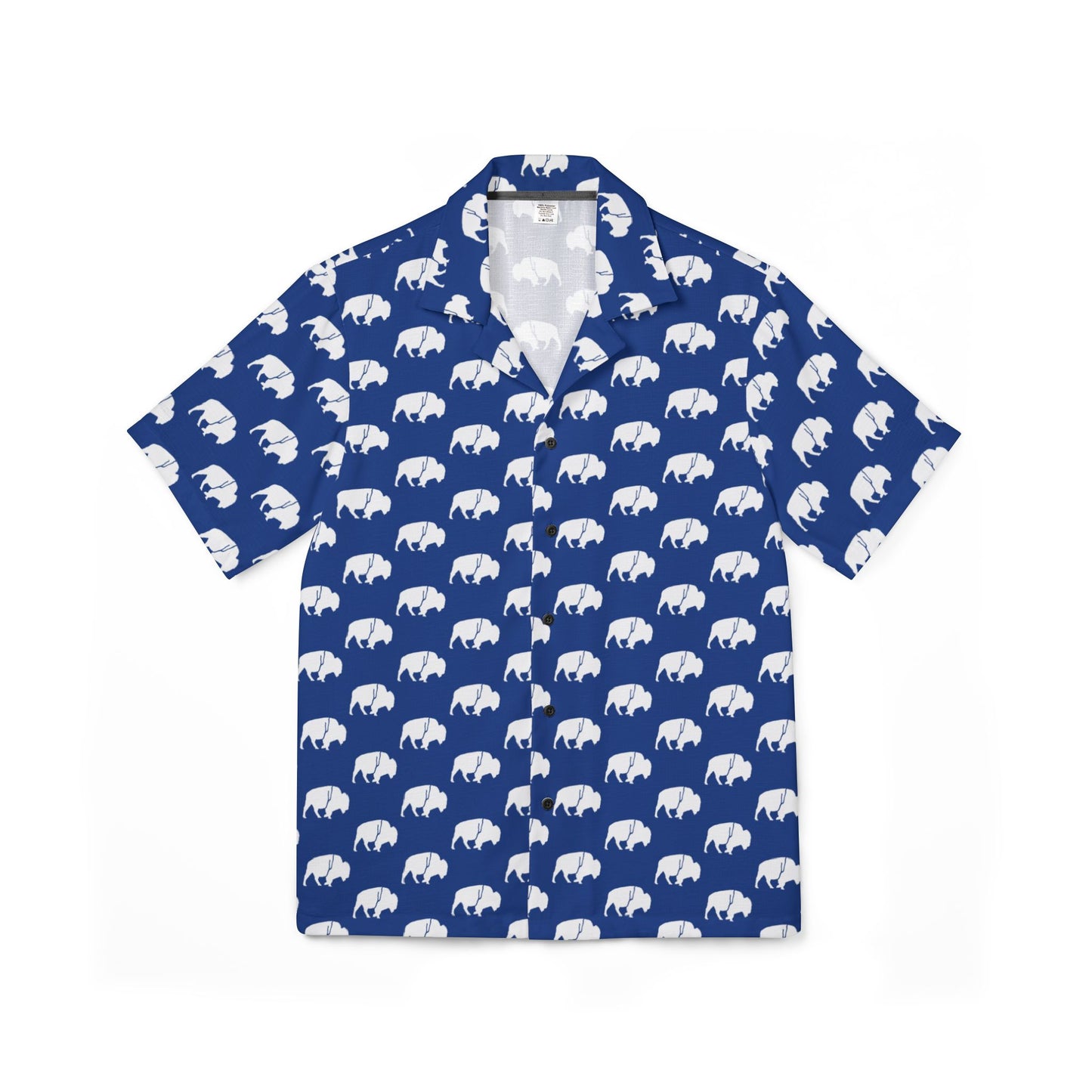 QKA Bills Backers White Standing Buffalo Hawaiian Shirt